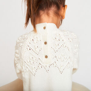 Vestido de manga larga de punto liso para bebé niña 