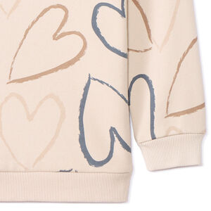Sudadera oversize con capucha estampada niña 