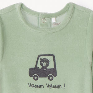 Pijama de felpa liso con estampado para bebé niño 