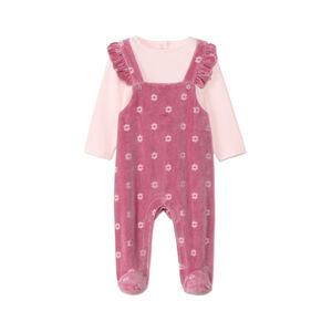 Dors-bien effet 2 en 1 bi-matière à fleurs pour bébé fille 