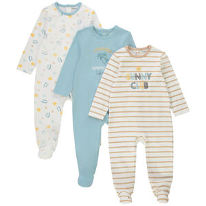 Pack de 3 peleles de jersey con estampado fantasía para bebé niño 
