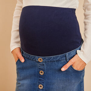 Falda de embarazo de mezclilla con banda alta 