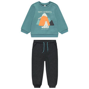 Conjunto de jogging de felpa con estampado de oso polar para bebé niño 