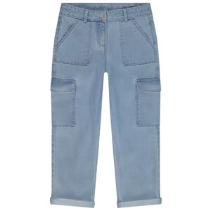 Jean recto cargo para niña 