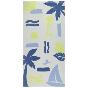 Toalla de playa de rizo estampada Mykonos para niño 