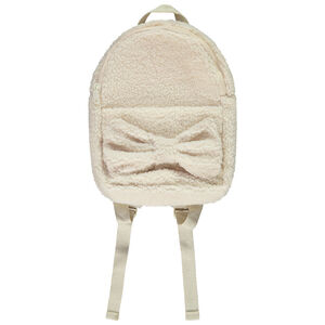 Mochila de sherpa efecto piel de oveja con lazo decorativo para niña  Main Mochila de sherpa efecto piel de oveja con lazo decorativo para niña