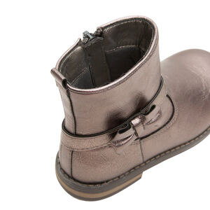 Botines de efecto piel brillante con lazo y cremallera del 24 al 29 