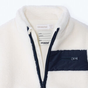 Chaqueta sherpa cruda con forro de micropolar para bebé niño 