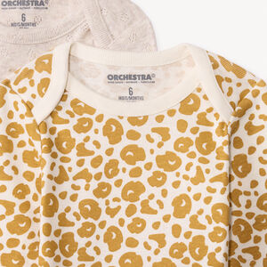 Pack de 7 bodies de manga larga moteados para bebé niña 