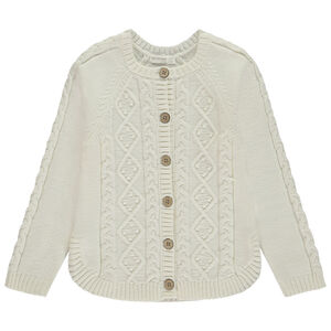 Chaleco de punto liso con trenzado decorativo para niña 