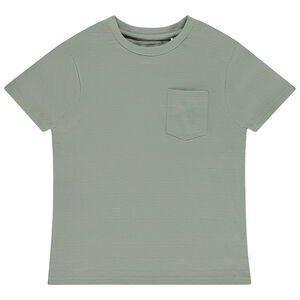 Camiseta de manga corta lisa con bolsillo para niño 