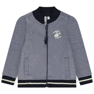 Chaleco de punto piqué con cuello Teddy y bordado para bebé niño 