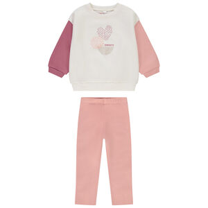 Conjunto de jogging efecto colorblock para bebé niña 