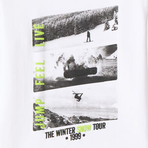 Camiseta de manga larga para niño con fotoprint de snowboard. 