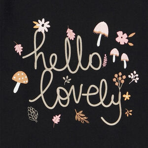 Camiseta de cuello alto en jersey con estampado de fantasía para niña 