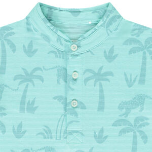 Polo de manga corta estampado de palmeras y leopardos niño 