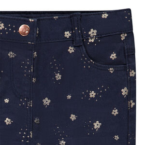Pantalón slim de sarga con estampado para bebé niña 