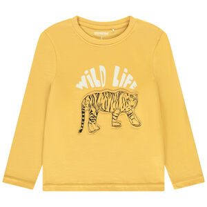 Camiseta de manga larga con estampado y parche para niño 