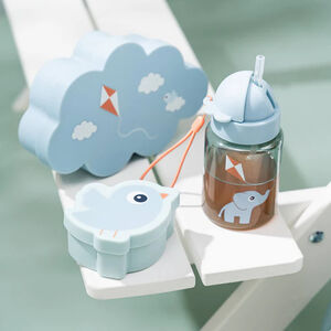 Set de 3 piezas con botella y fiambreras Playground azul 