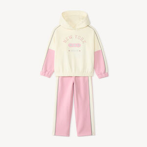 Conjunto de chándal para niña bicolor con brillos 