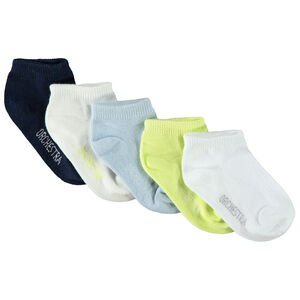 Pack de 5 pares de calcetines cortos bicolores para bebé niño 