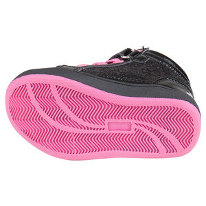 Botas bajas de color negro con cordones con velcro con purpurina Hello Kitty 