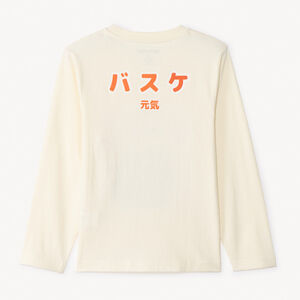 Camiseta de manga larga con estampado manga y baloncesto para niño 