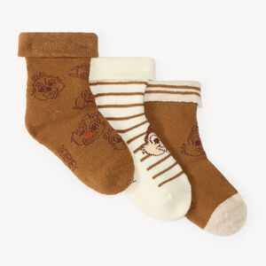 Juego de 3 calcetines para bebé niño con motivos de Tic y Tac de Disney 