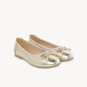 Bailarinas doradas efecto metalizado con lazo para niña  Main Bailarinas doradas efecto metalizado con lazo para niña