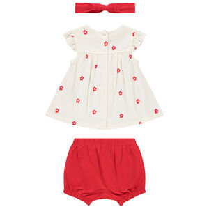 Conjunto 3 piezas con blusa estampada de flores para bebé niña 