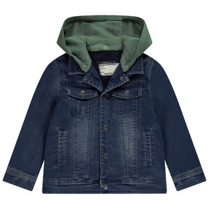 Chaqueta de mezclilla con capucha de felpa desmontable para niño  Main Chaqueta de mezclilla con capucha de felpa desmontable para niño