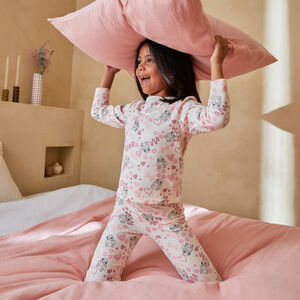 Pijama de 2 piezas de manga larga para niña con estampado de Stitch de Disney 