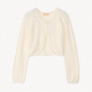 Bolero de punto calado para niña 