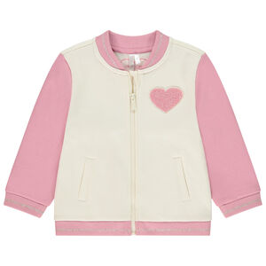 Chaqueta de felpa bicolor Teddy con parche efecto bouclette para bebé niña 