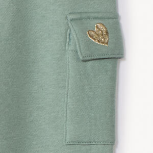 Pantalón jogging liso con bordado brillante para bebé niña  Main Pantalón jogging liso con bordado brillante para bebé niña