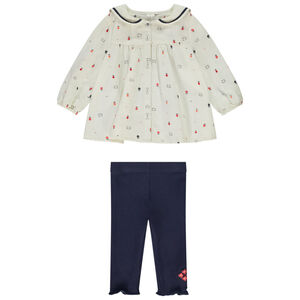 Conjunto con túnica larga de cuello marinero para bebé niña  Main Conjunto con túnica larga de cuello marinero para bebé niña
