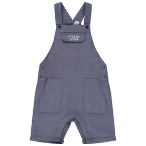 Peto corto de tela lisa con bordado para bebé niño 