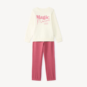 Conjunto de chándal para niña con sudadera de estampado divertido 