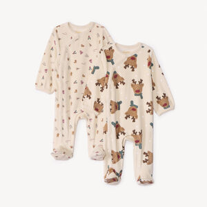 Lot de 2 dors-bien de Noël en velours pour bébé avec ouvertures différentes selon l'âge  Main Lot de 2 dors-bien de Noël en velours pour bébé avec ouvertures différentes selon l'âge