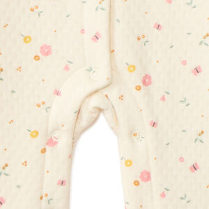Pelele largo acolchado con estampado de flores para bebé niña 