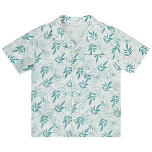 Chemise manches courtes en coton imprimé feuilles pour garçon 