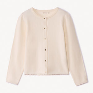 Chaqueta de punto liso con acabado ondulado para niña  Main Chaqueta de punto liso con acabado ondulado para niña