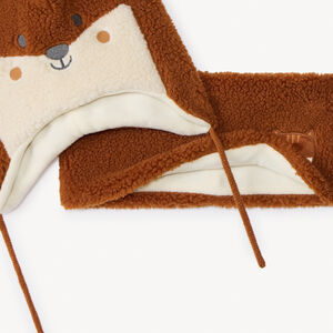 Conjunto de gorro y cuello tubular con diseño de zorro para bebé niño 