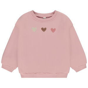 Sudadera de felpa con corazón bordado para bebé niña 