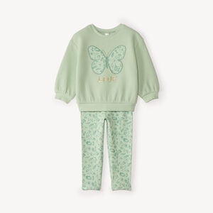 Conjunto de chándal con bordado de mariposa para niña bebé 