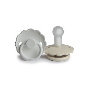 PACK 2 CHUPETES BLOCK SILICONA DAISY BRIGHT WHITE/CREAM 0+ 