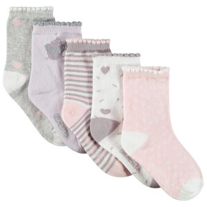 Lot de 5 paires de chaussettes fantaisies pour bébé fille Main Lot de 5 paires de chaussettes fantaisies pour bébé fille
