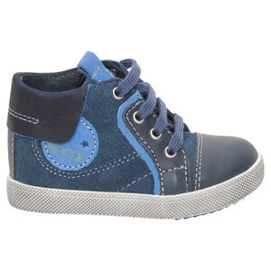 Botines de cuero con cordones y parche cosido en el lateral 