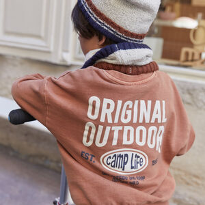Sudadera de felpa oversize para niño con estampado divertido. 