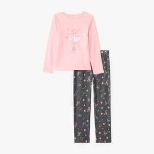 Set pyjama print danseuse ballerine pour fille  Main Set pyjama print danseuse ballerine pour fille